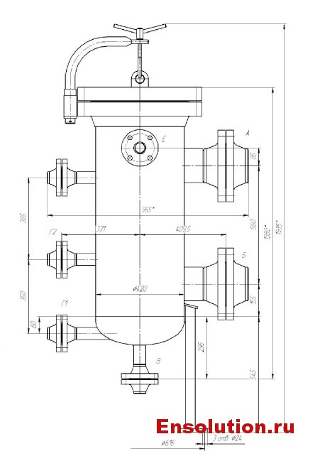 Фильтр топливного газа ФСГ-1000-6,3-300 для газоподготовки 28000 Centrax